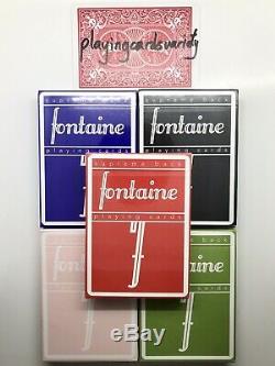 5 Decks Fontaine Supreme Back Playing Cards Red Blue Black Pink Green Virtuoso