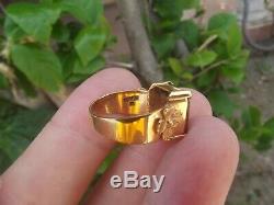 7.3ct Tourmaline 22k Solid Yellow Gold Handmade Artisan Ring 6.6gr No 18k 14k