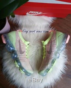 7 women's Nike air VAPORMAX Flyknit 3 sugar GREEN pink running AJ6910 700