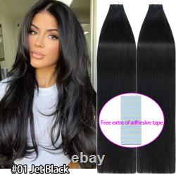 80pcs Invisible Tape In Russian Remy Human Hair Extensions Thick Full Head Ombre