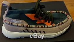 $945 Mens Valentino Garavani Wallaby Sock-Knit Sneakers Green/Pink 43 US 10