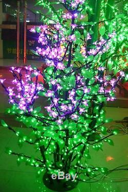 960pcs LEDs 6ft LED Christmas Tree Light Pink Cherry Blossom Flower+Green Leaf