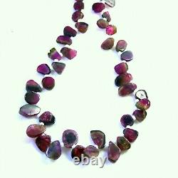 98 Ct Natural Pink Green Watermelon Tourmaline Polished Slice 21 Inch Necklace