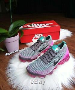 9.5 women's Nike air VAPORMAX Flyknit 3 pink green multicolor running CI7577 001