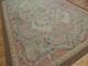 9x12 French Aubusson Area Rug Floral Beige Pink Blue Yellow Green Gray Medallion