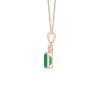 Angara Emerald-cut Emerald Pendant With Diamond Trio In 14k Gold 18 Chain