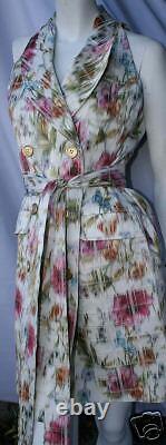 ANNELORE White Pink Blue Green Belted Dress NEW sz 10