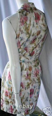 ANNELORE White Pink Blue Green Belted Dress NEW sz 10