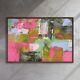 Abstract Background Wallpaper, Green And Pink 36x24 Framed Canvas Print