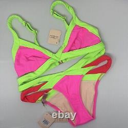Agent Provocateur Mazzy Green Pink Bikini Set 5/3 NWT