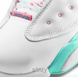 Air Jordan 13 Retro Soar Green White Pink Unisex Kids 439669 100 SIZE 11.5c