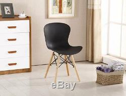 Alessia Eiffel DS Chairs x 4 Retro Ribbed White Black Grey Red Green Blue Pink