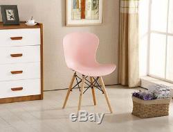 Alessia Eiffel DS Chairs x 4 Retro Ribbed White Black Grey Red Green Blue Pink