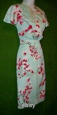 Alex Marie Mint Green White Pink Cherry Blossom Print Versatile Dress 8 $129