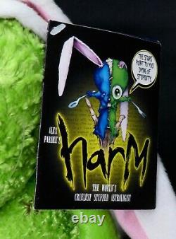 Alex Pardee Harm Blue, Green & Pink Plush Bunny Rare Sold Out 2003 (NEWithNWT!)