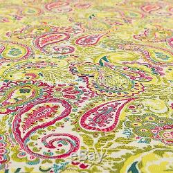 All Over Paisley Pattern Pink Yellow Green Chenille Upholstery Curtain Fabrics