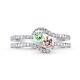 Amazing 0.90 Ct Round Cut Pink & Green With White Cubic Zirconia Two Tone Ring