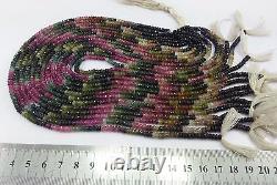 Amazing 4MM pink, green, multicolor tourmaline faceted round Beads 14 long 10pc