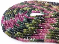 Amazing 4MM pink, green, multicolor tourmaline faceted round Beads 14 long 10pc