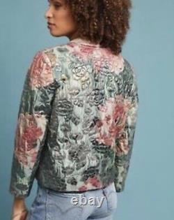 Anthropologie Jacket Special Edition green pink Jacquard Jacket 10 NWT