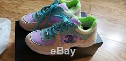 Authentic Chanel Sneakers Green/Purple/Pink New In Box 9.5/39.5 Super Cute