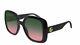 Authentic Gucci Gg 0713s 002 Black/green Pink Gradient Square Women's Sunglasses