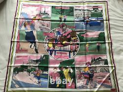 Authentic Hermes Wow Double Face Silk Scarf 90cm Rose Pink Vert Green