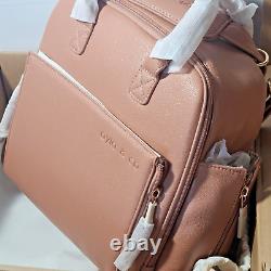 Ayla & Co The Mini Multi-Purpose Travel/Diaper Bag in Blush Pink, Vegan Leather