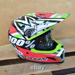 BELL MX-9 MIPS MOTOCROSS HELMET TAGGER ASYMETRIC PINK GREEN with 100% Goggles
