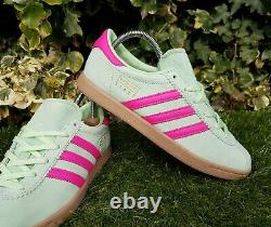 BNWB & Genuine adidas originals Stadt Trainers Glow Green & Pink UK Size 8