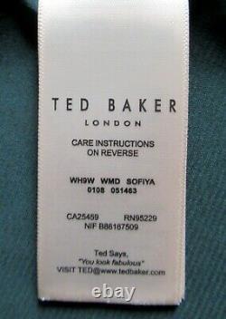 BNWT Ted Baker Dress TB 5 (UK 16) Sofiya Green Pink White Gold Metallic Thread
