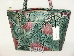 BRAHMIN Retired Ltd Ed SOLANDRA FLORAL Pink and Green ASHER TOTE and WALLET NWT