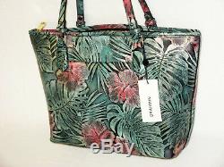 BRAHMIN Retired Ltd Ed SOLANDRA FLORAL Pink and Green ASHER TOTE and WALLET NWT