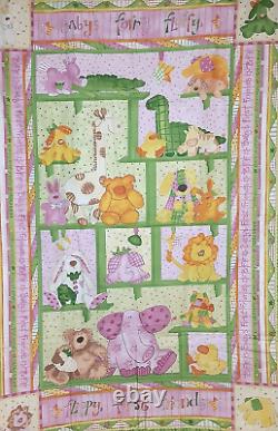 Babys Frist Friend Blanket Pink, Green Lion Rabbit Elephant Bear Animals