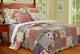 Beautiful 5 Pc Floral Patchwork Blue Green Pink Purple Red Rose Soft Quilt Set