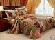Beautiful Country Antique Vintage Pink Red Green Floral Patchwork Quilt Set Twin