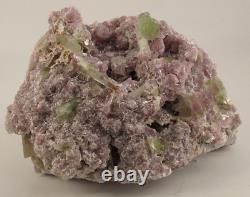 Bi color Green & pink tourmaline Crystal combine pink muscovite Healing 476gm