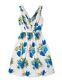 Boden Sumer Party Floral Skater Dress Sz 12l-14 Green & Blue New Rrp £129