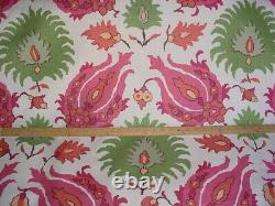 Brunschwig & Fils BR-700020 Kashmiri Linen Print Pink Green Upholstery Fabric