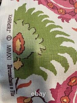 Brunschwig & Fils Kashmiri Linen in Pink/Green 2 yards