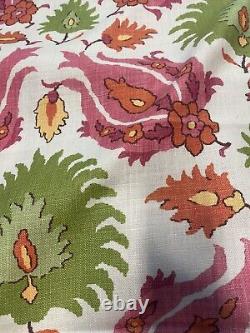 Brunschwig & Fils Kashmiri Linen in Pink/Green 2 yards