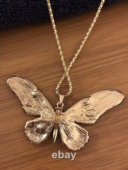 Butterfly Pendant Green Pink Green Amber And Black Crystals By Betsey Johnson #1
