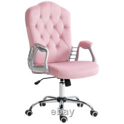 Button Tufted Home Office Chair with Adjustable Height Tilt Function