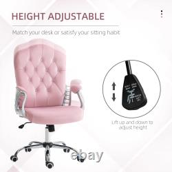 Button Tufted Home Office Chair with Adjustable Height Tilt Function
