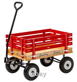 CHILDREN'S WAGON with No Flat Tires RED GREEN PINK BLUE Amish Handmade USA