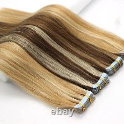 CLEARANCE Tape In Remy Human Hair Extensions Skin Weft THICK FULL HEAD Highlight