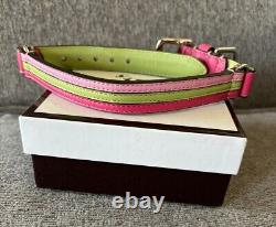 COACH Lime Green/Pink Leather Dog Collar (Small, 11 13) NIB