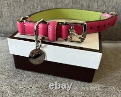 COACH Lime Green/Pink Leather Dog Collar (Small, 11 13) NIB