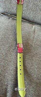 COACH Lime Green/Pink Leather Dog Collar (Small, 11 13) NIB