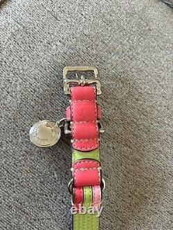 COACH Lime Green/Pink Leather Dog Collar (Small, 11 13) NIB